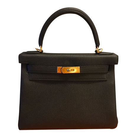 Herm S Kelly Cuir Noir Ref Joli Closet