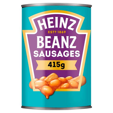 Heinz Baked Beanz With Sausages 415g Tinned Beans Spaghetti And Pasta