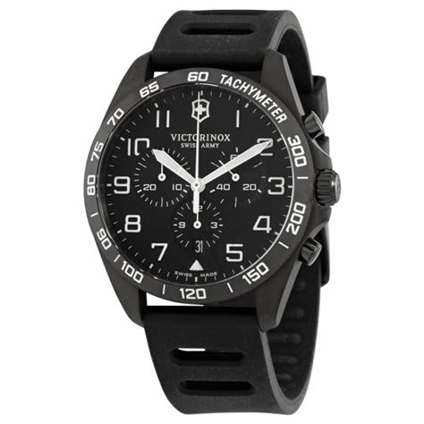 Men S Fieldforce Sport Chronograph Rubber Black Dial Watch World Of