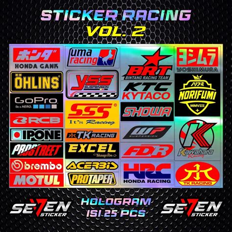 Jual Sticker Racing Hologram Stiker Motor Stiker Pack Vol Shopee