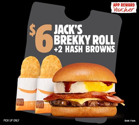 DEAL Hungry Jack S 6 Jack S Brekky Roll 2 Hash Browns Pickup Via