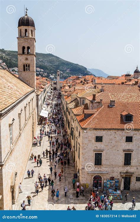 Portrait Crop Of Dubrovniks Stradun Editorial Stock Image Image Of