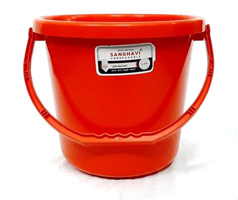 Blue Or Orange Sanghavi Unbreakable Plastic Bucket Ltr To Ltr For