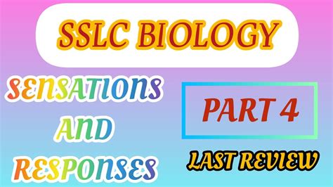 Sslc Biology Sensation And Responseslast Reviewpart 4 Youtube