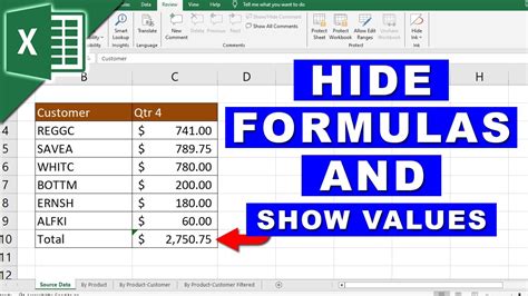 How To Hide Formulas In Excel And Show Values Youtube