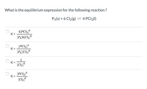 Solved What Is The Equilibrium Expression For The Following