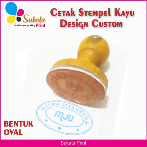 Jual Cetak Stempel Kayu Bentuk Oval Cetak Stempel Kayu Design Custom