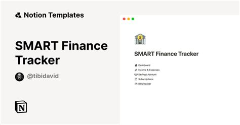 Smart Finance Tracker Template Notion Marketplace