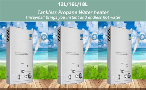 L Tankless LPG Propane Gas Hot Water Heater Instant Boiler Bathroom Shower Water Heaters