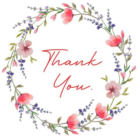 Premium Vector Thank You Lettering With Flower Decorative