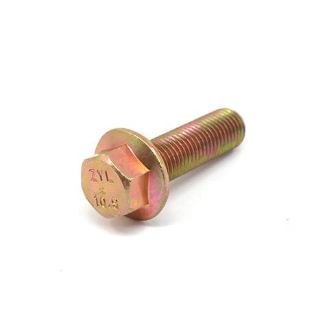 High Quality Hexagon Head Flange Bolt Din6921 Yellow Zinc Grade 109