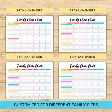 Family Chore Chart Printable Weekly Chore Chart Editable - Etsy