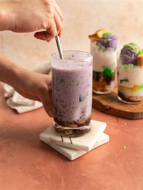 Vegan Halo Halo Filipino Shaved Ice Dessert Floured Frame