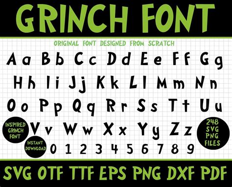 Grinch Font Svg Grinch Svg Grinch Font Grinch Letters Grinch