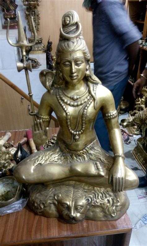 Golden Gold Plated Brass Shiva Statue For Worship At Rs 950 Kilogram