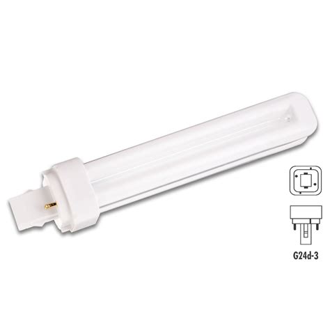 26w Double Tube 2 Pin Compact Fluorescent Bulb G24d 3 With Diagonal Pins Cool White