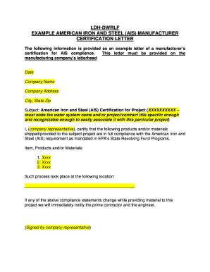 Ais Certification Letter Fill Online Printable Fillable Blank