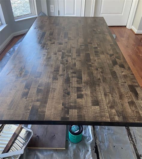 An Extremely Easy Guide On How to Stain Butcher Block - Home By Alley