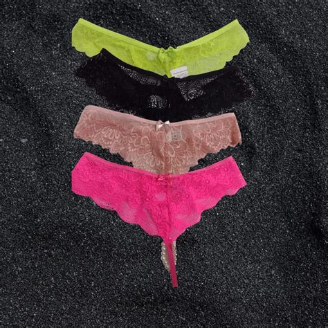 Kit Sensual Calcinhas Tailandesa Fio Dental Renda Pérolas Lingerie Sexy Shopee Brasil