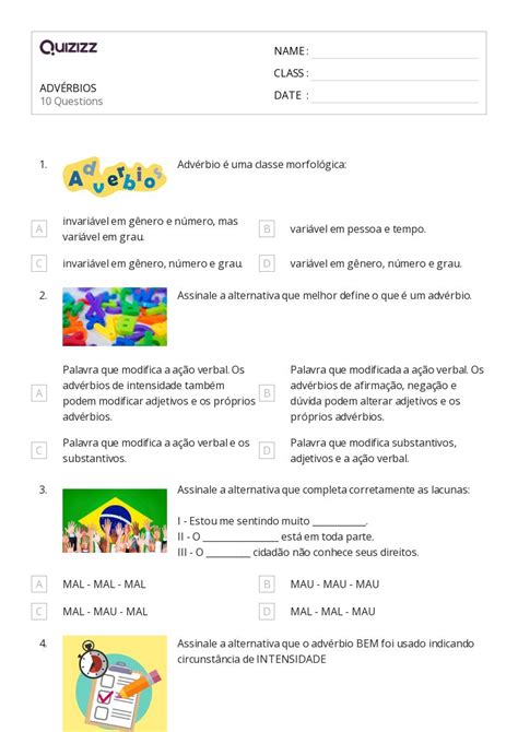 ATIVIDADES PORTUGUÊS 7 ANO ADVÉRBIOS Imprimir PORTAL ESCOLA