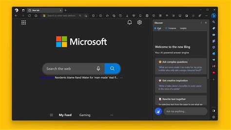 Microsoft Edge Discover In Side Panel To Become Bing Chat And New Top