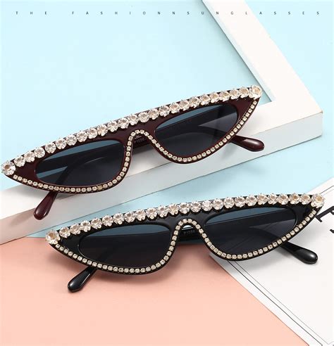 Wholesale Rhinestones Cat Eye Sunglasses Superhot Eyewear