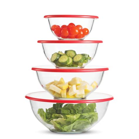 Buy Superior Glass Mixing s Set with Lids - 8-Piece with BPA-Free lids, Space-Saving Nesting s ...