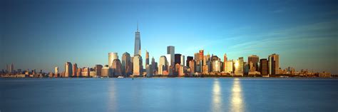 Manhattan Skyline Reflection In Water