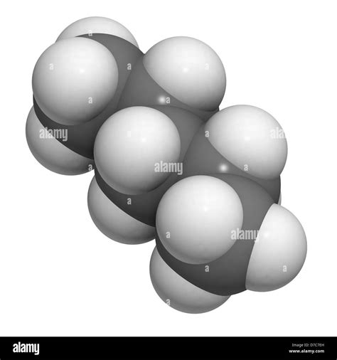 Pentane Hydrocarbon Molecular Model Atoms Are Represented As Spheres With Conventional Color