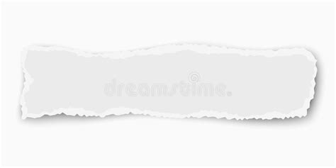 White Vector Oblong Torn Paper Tear Fragment With Soft Shadow