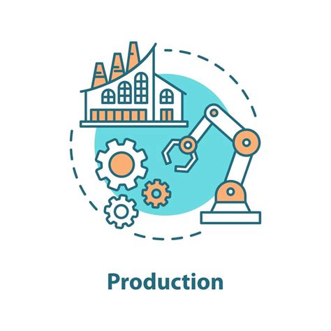 Icono Del Concepto De Producción Fabricación Ilustración De Línea