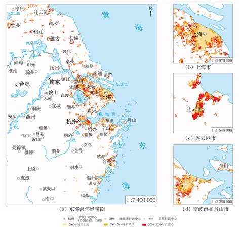 中国海岸带区域城市扩展遥感监测与内部地表覆盖时空分异特征分析