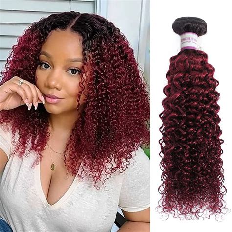 Amazon Ombre Burgundy Brazilian Curly Hair 1 Bundle 100