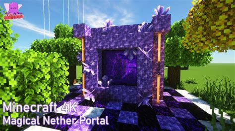 Minecraft How To Build A Magical Nether Portal Amethyst Portal