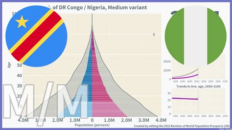 🇨🇩dr Congo Vs 🇳🇬nigeria Comparison Of Population Pyramids 1950 2100 2022 Medium Youtube