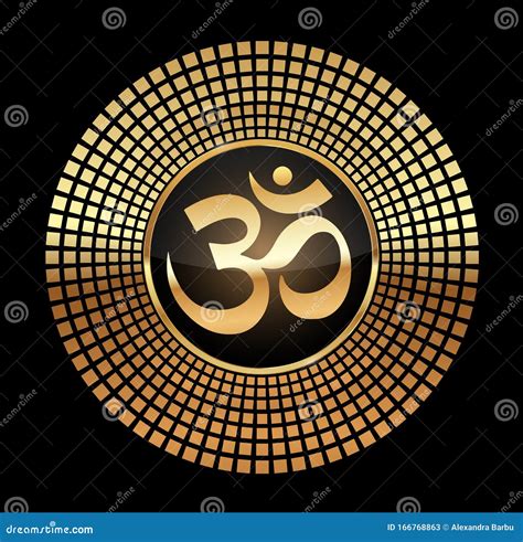 Ohm Symbol Gold Circle Frame Stock Vector Illustration Of Diwali