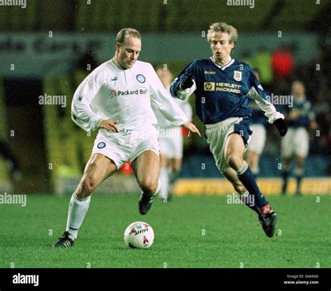 Tottenham Hotspurs Jurgen Klinsmann Right Gives Chase To Leeds Molenaar