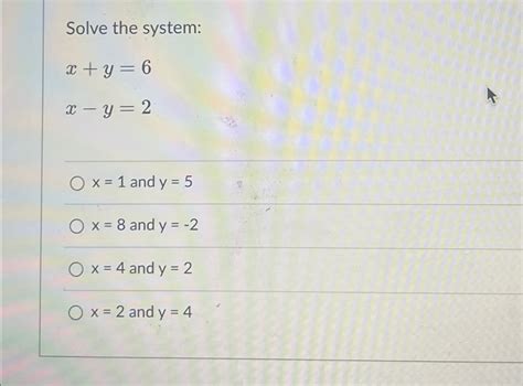 Solved Solve The Systemxy6x Y2x1 ﻿and Y5x8 ﻿and