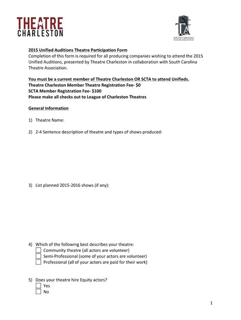 Fillable Online Ua Questionaire For Theatres Formatted For Pdf Fax