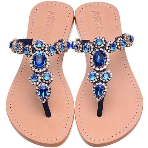 Mermaid S Secret Blue Jeweled Sandals Jeweled Sandals Navy Blue