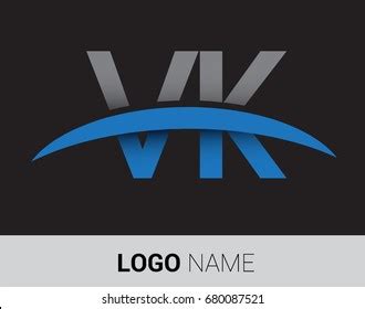 Vk Initial Logo Company Name Colored Stock Vector Royalty Free