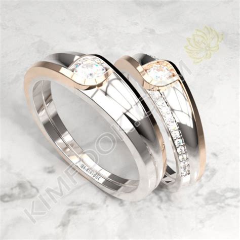 Cincin Kawin Berlian Emas Putih Macb Kimfook Jewelry Cincin Nikah