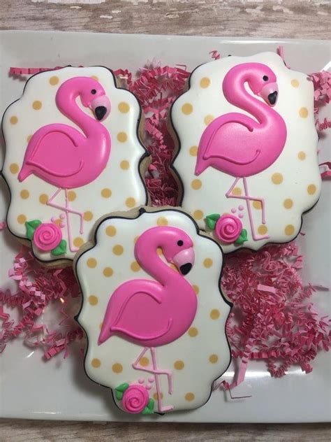 Flamingo Decorated Sugar Cookies Flamingo Party Favors Etsy Sugar