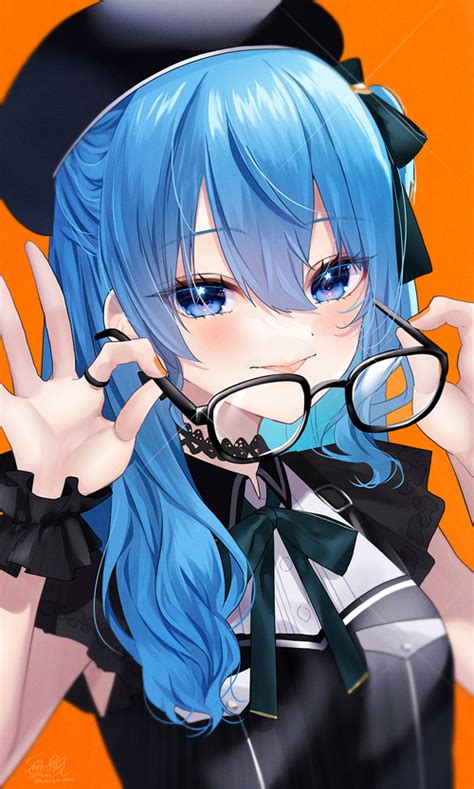 Digital Art Fan Art Hoshimachi Suisei Blue Hair Hololive Solo Hd