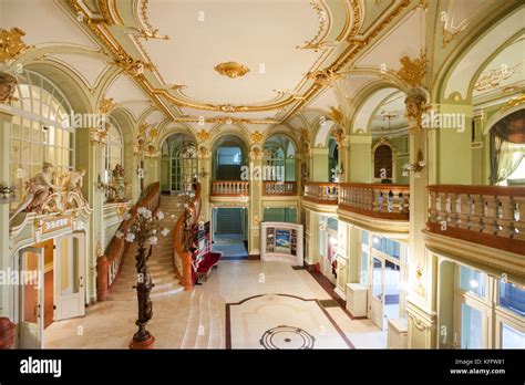 Interior main lobby of the National Theatre (Teatrul National), Iasi ...