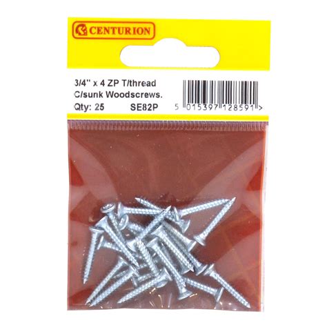 Centurion 34 X 4 Zp Cross Recessed Hardened Twin Thread Woodscrews