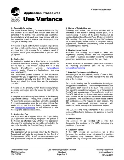 City Of Grand Rapids Michigan Use Variance Application Fill Out