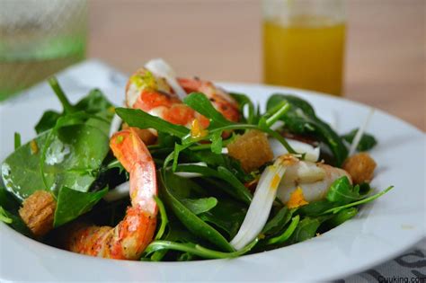 Cuuking Ensalada de gambas con vinagreta de sésamo y cítricos