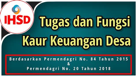 Tugas Dan Fungsi Kaur Keuangan Desa Youtube