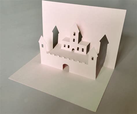 Castle Pop Up Card Template Easy DIY Paper Craft Project Pop Up Card